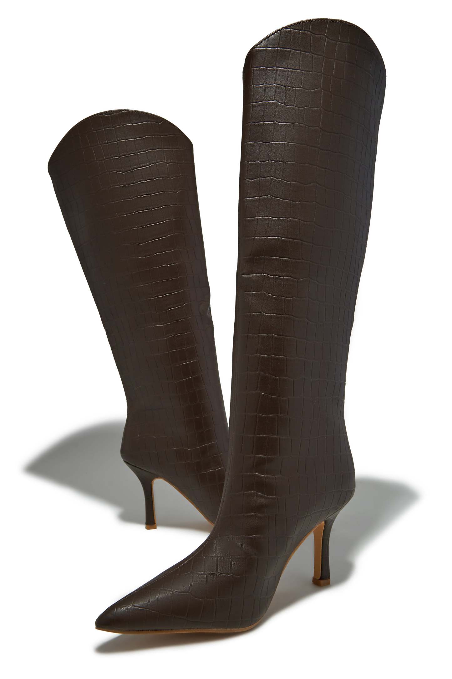 Shyla Knee High Boots - Brown-Laseno.All Rights Reserved.