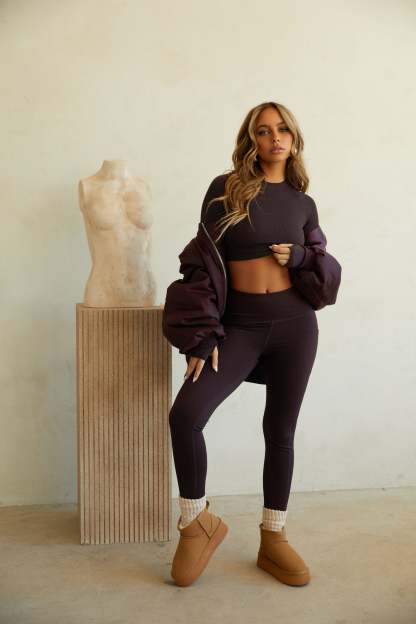 No Bad Angle High Waisted Legging - Chocolate-Laseno.All Rights Reserved.