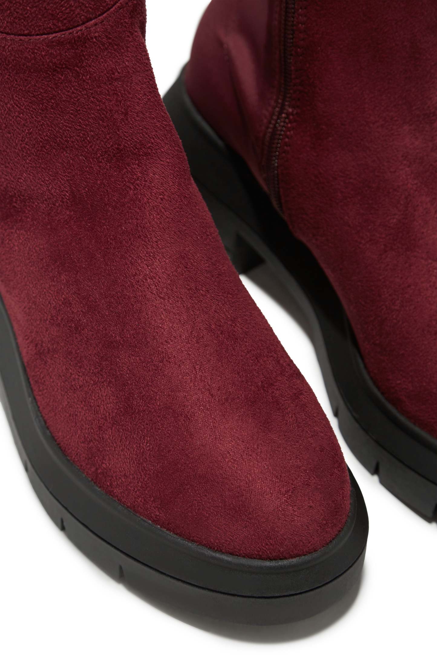 Zerah Over The Knee Boots - Burgundy-Laseno.All Rights Reserved.