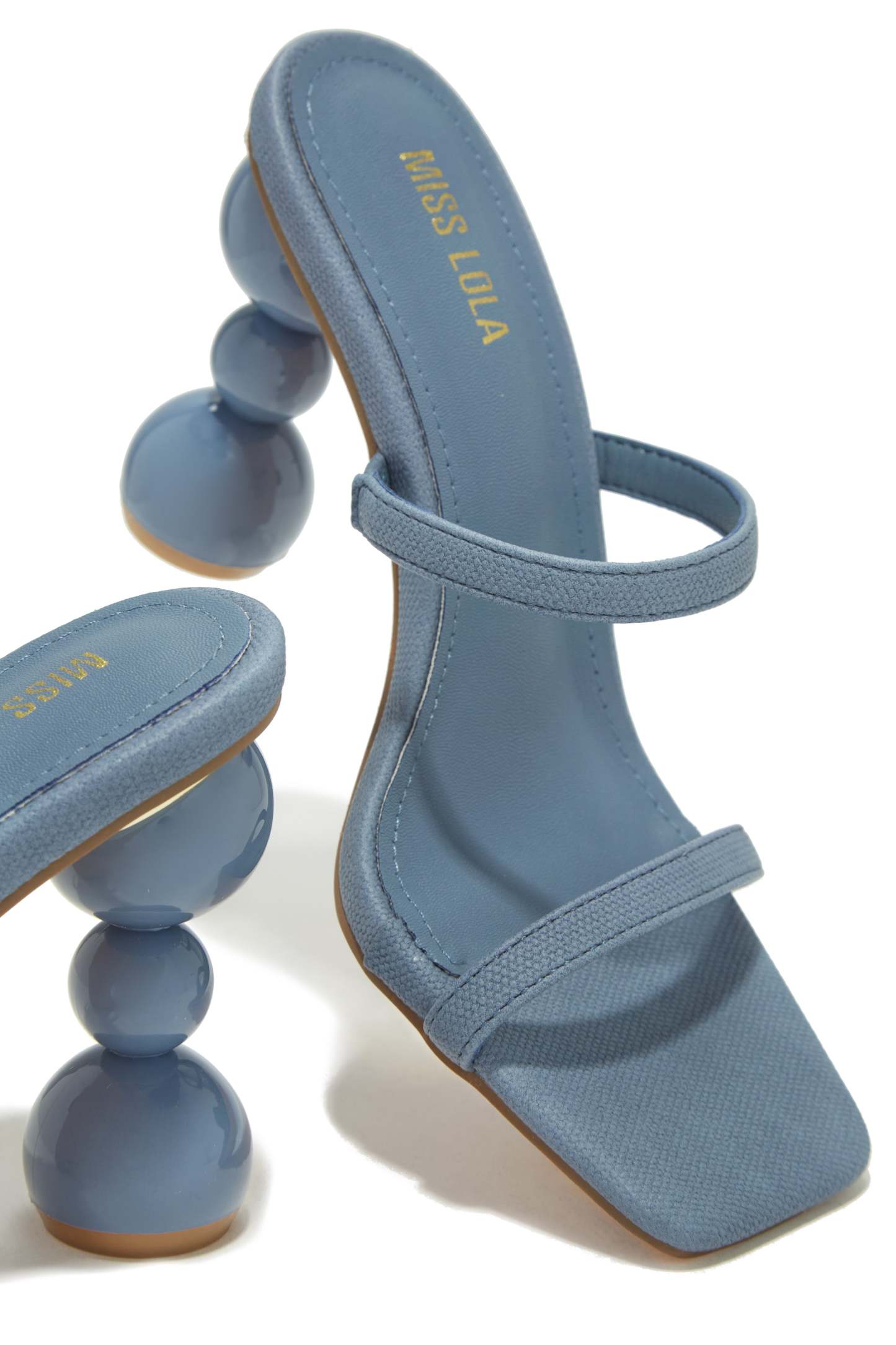 Out Tonight High Heel Mules - Denim-Laseno.All Rights Reserved.