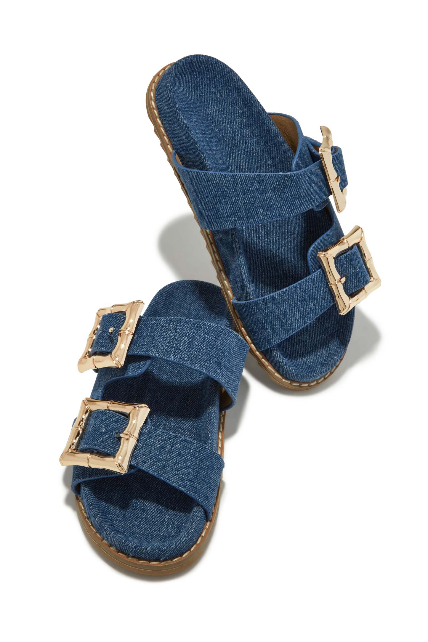 Neylana Chunky Slip On Sandals - Natural-Laseno.All Rights Reserved.