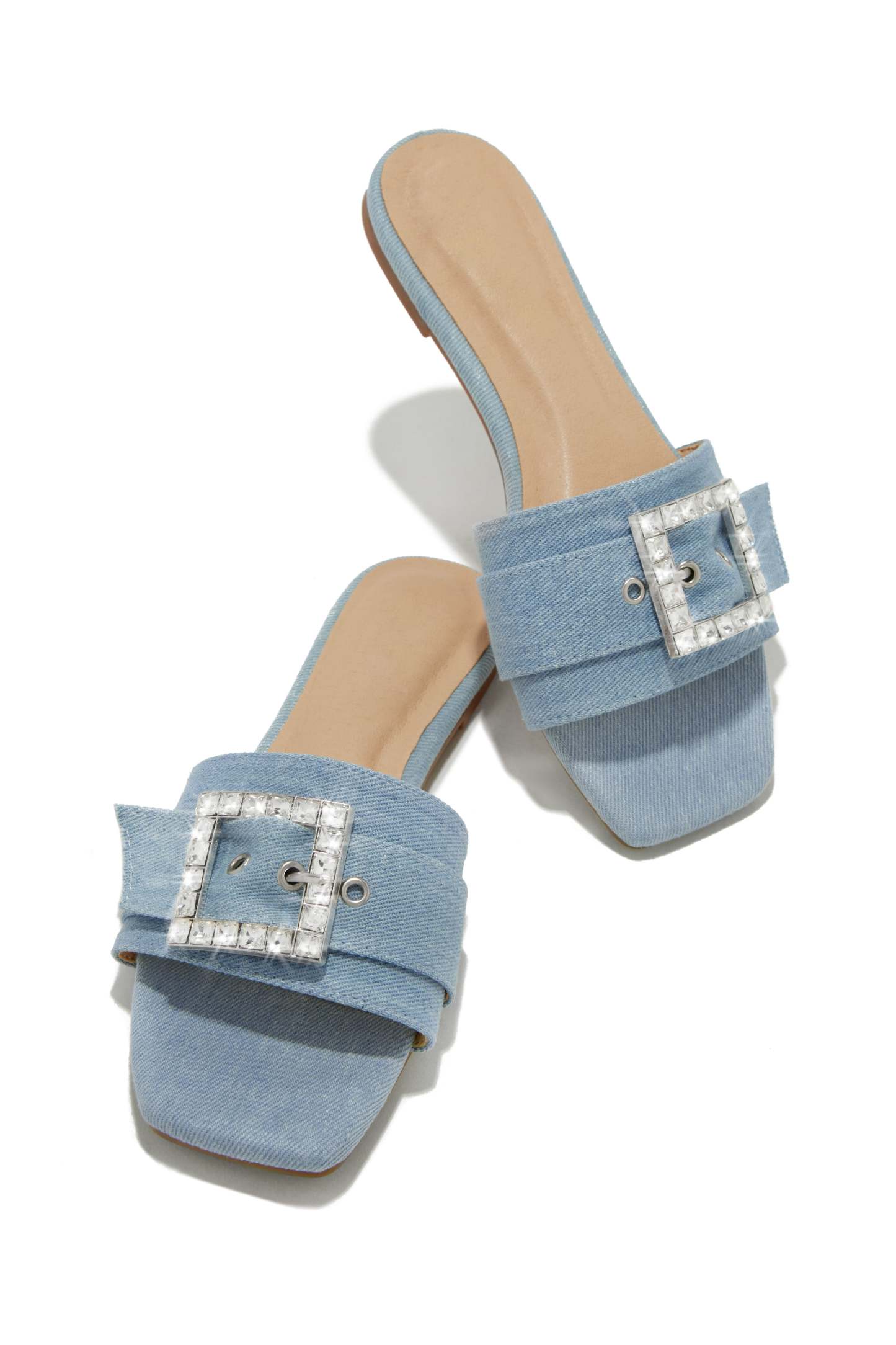 Summer Solstice Embellished Buckle Slip On Sandals - Gold-Laseno.All Rights Reserved.