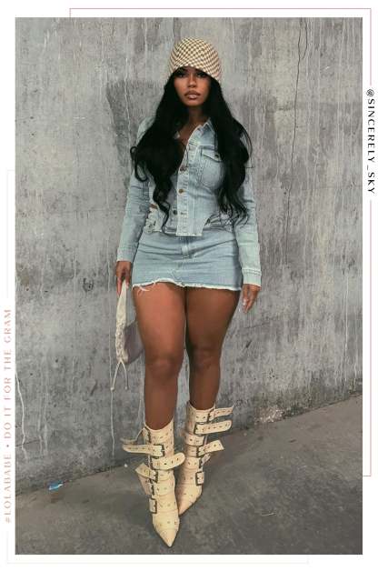 Shayla Two Piece Denim Set - Denim-Laseno.All Rights Reserved.
