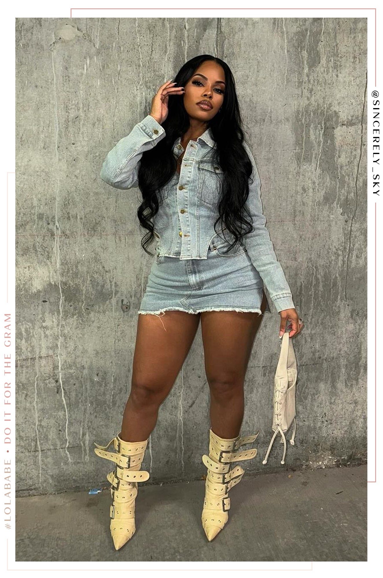Shayla Two Piece Denim Set - Denim-Laseno.All Rights Reserved.