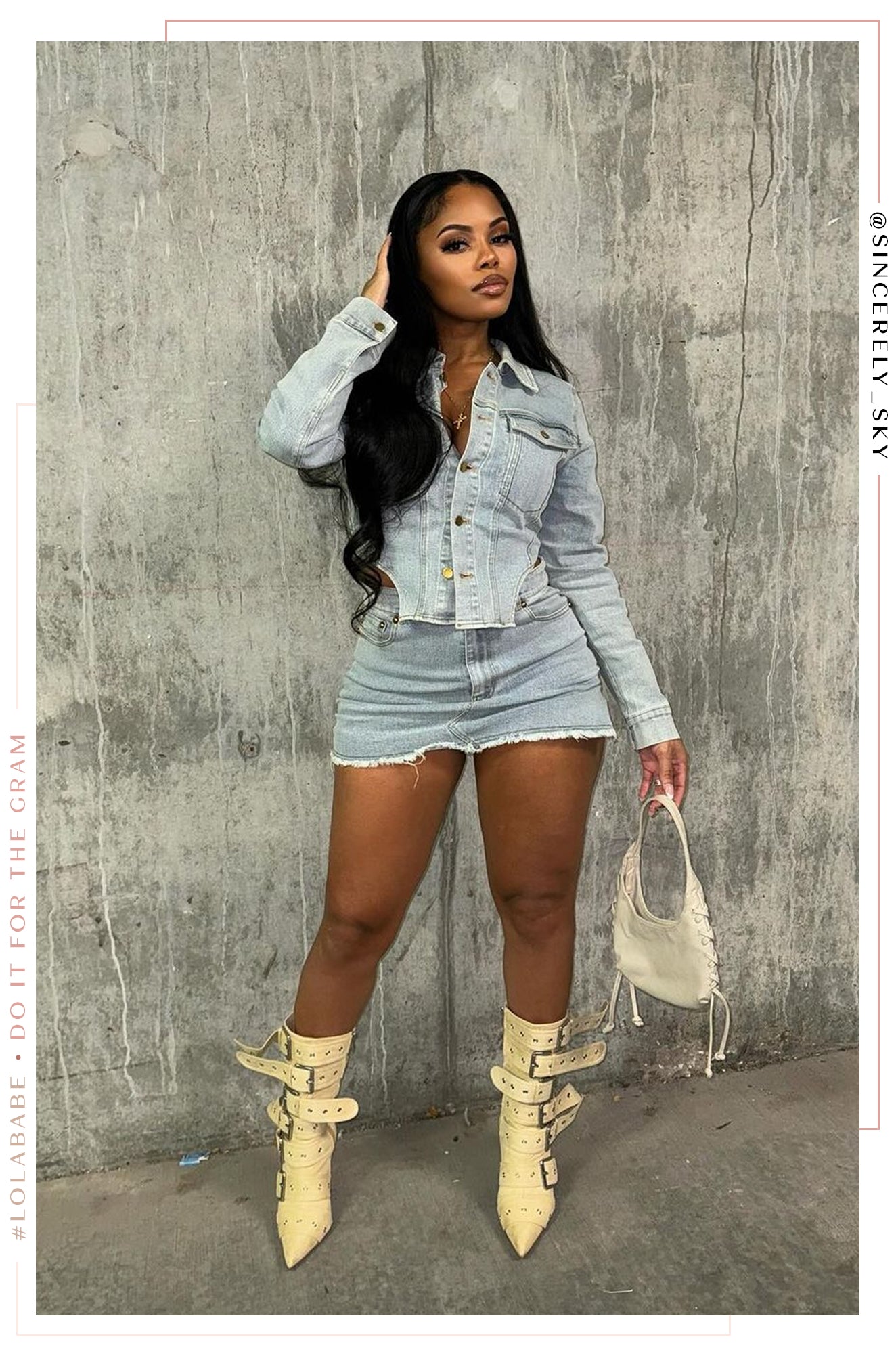 Shayla Two Piece Denim Set - Denim-Laseno.All Rights Reserved.