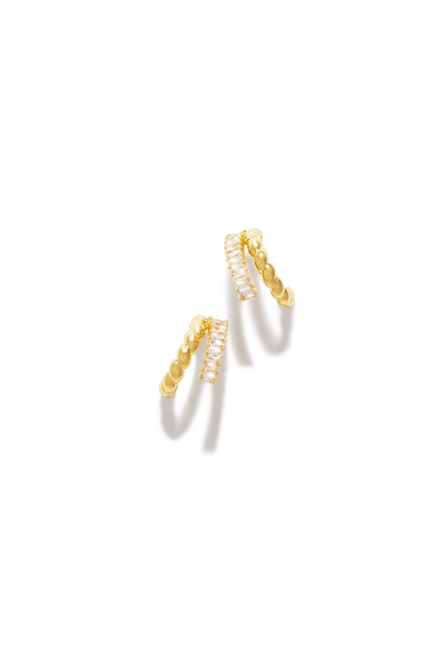 Zeneya Embellished Hoop Earring - Gold-Laseno.All Rights Reserved.