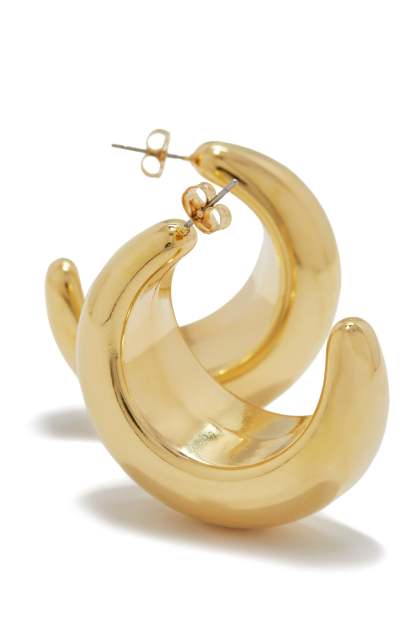 Luna Chunky Hoop Earring - Gold-Laseno.All Rights Reserved.