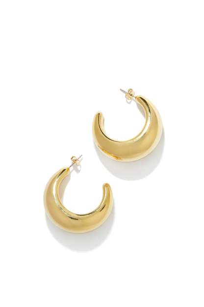 Luna Chunky Hoop Earring - Gold-Laseno.All Rights Reserved.