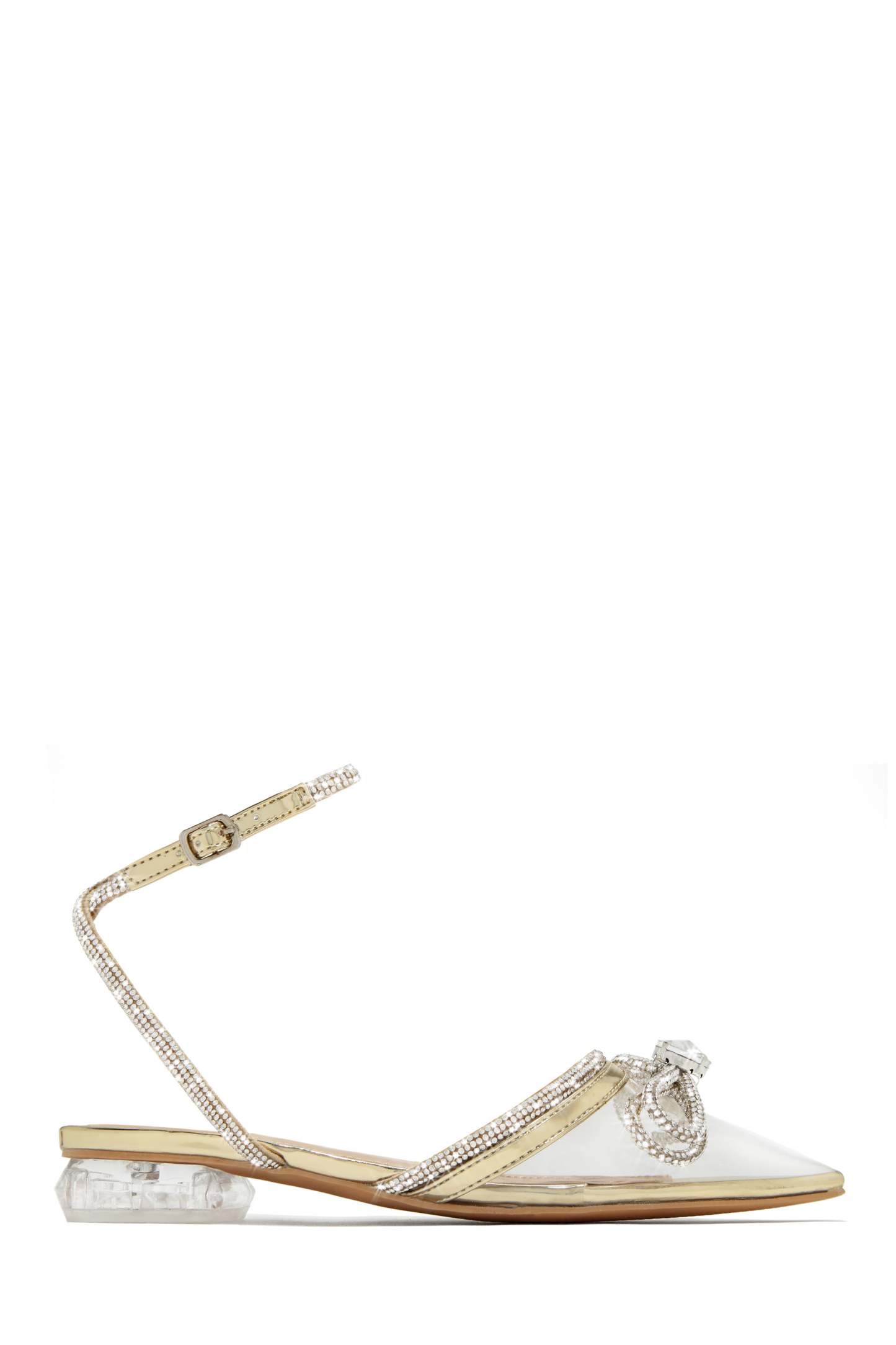 The Afterparty Embellished Pointed Toe Flats - Gold-Laseno.All Rights Reserved.
