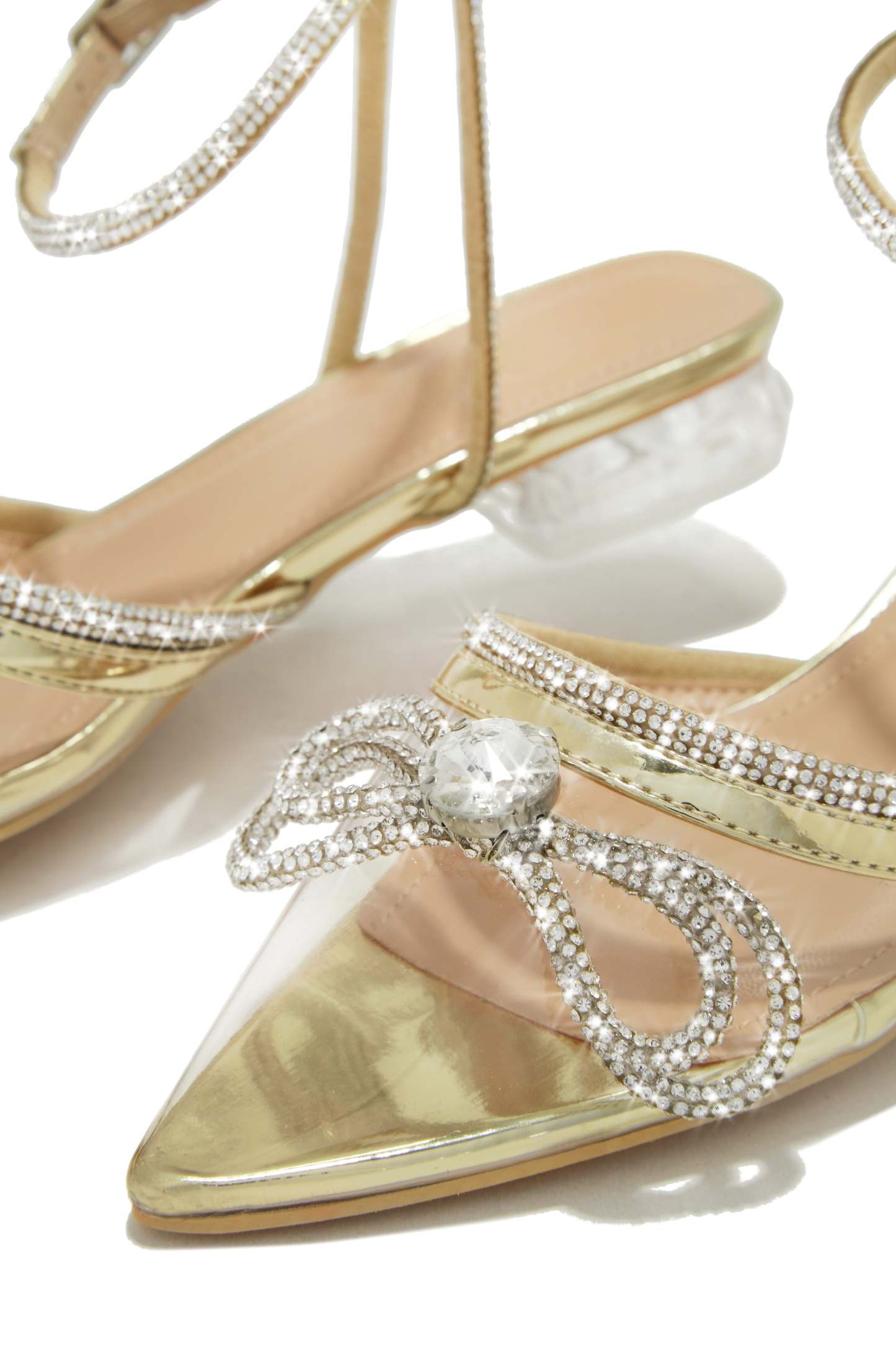 The Afterparty Embellished Pointed Toe Flats - Gold-Laseno.All Rights Reserved.