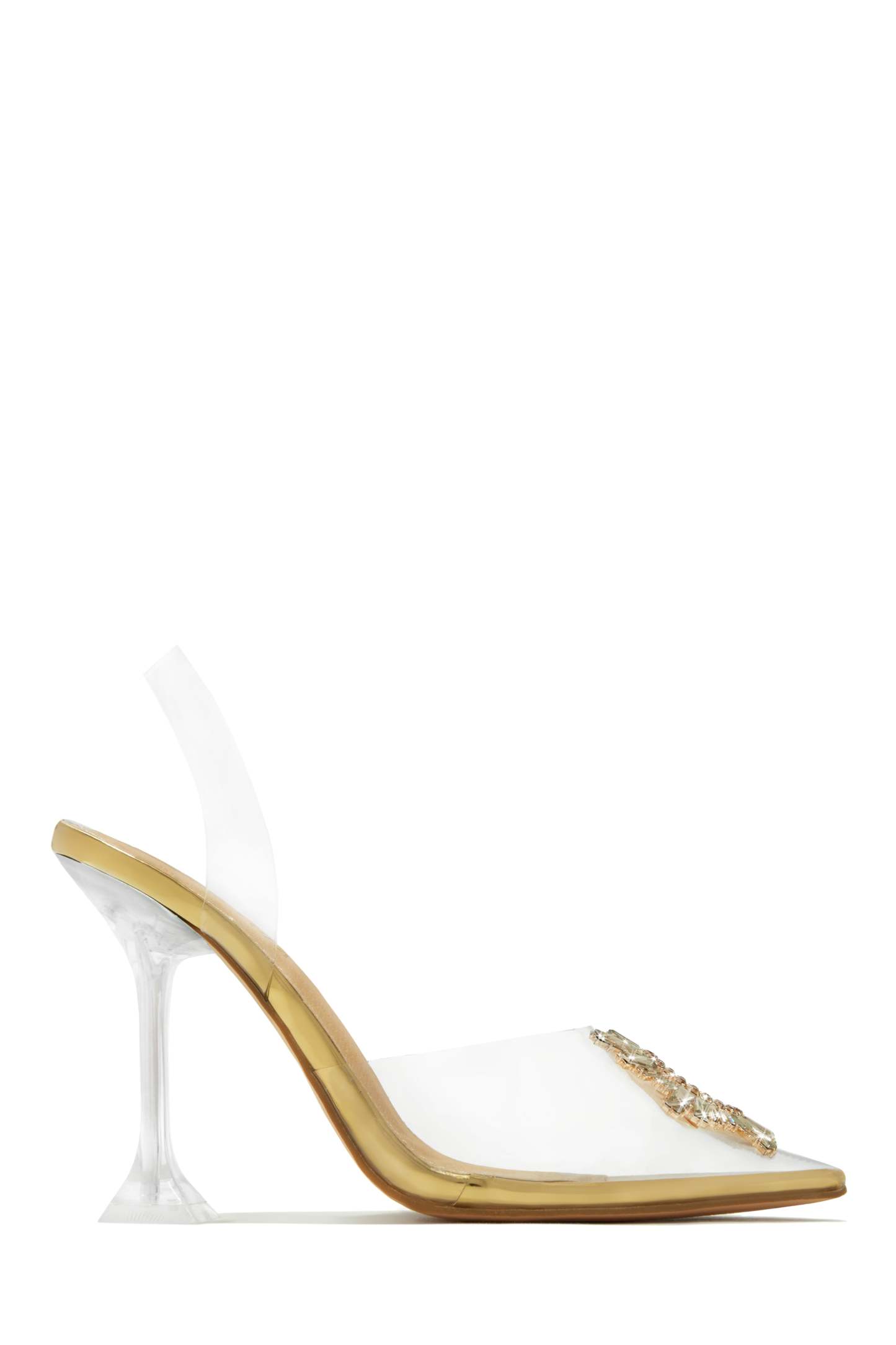 Luxe Affair Embellished Clear Pointed Toe Pumps - Silver-Laseno.All Rights Reserved.