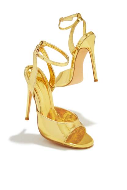 Vixen Mary Jane Strap High Heels - Gold-Laseno.All Rights Reserved.