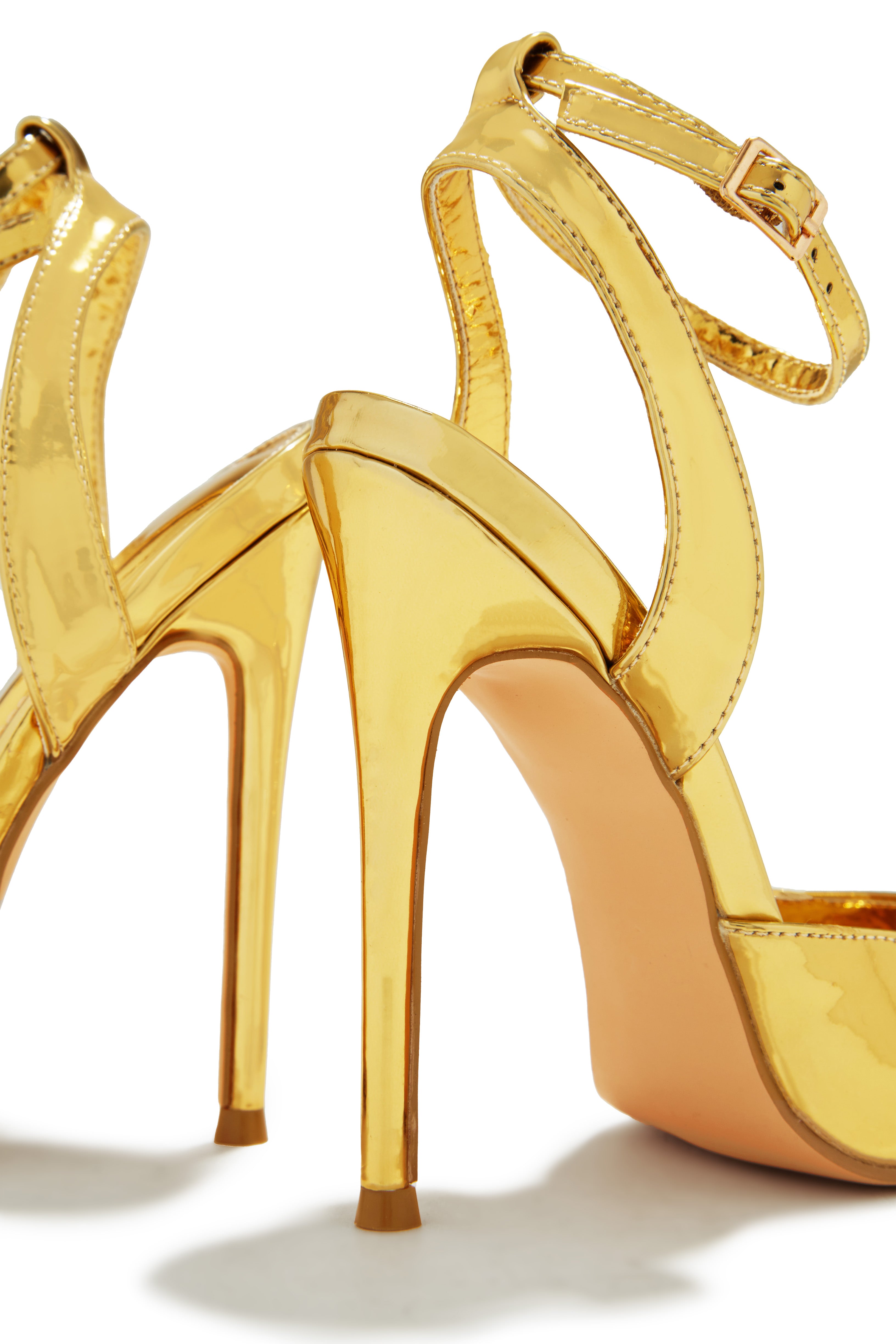 Vixen Mary Jane Strap High Heels - Gold-Laseno.All Rights Reserved.