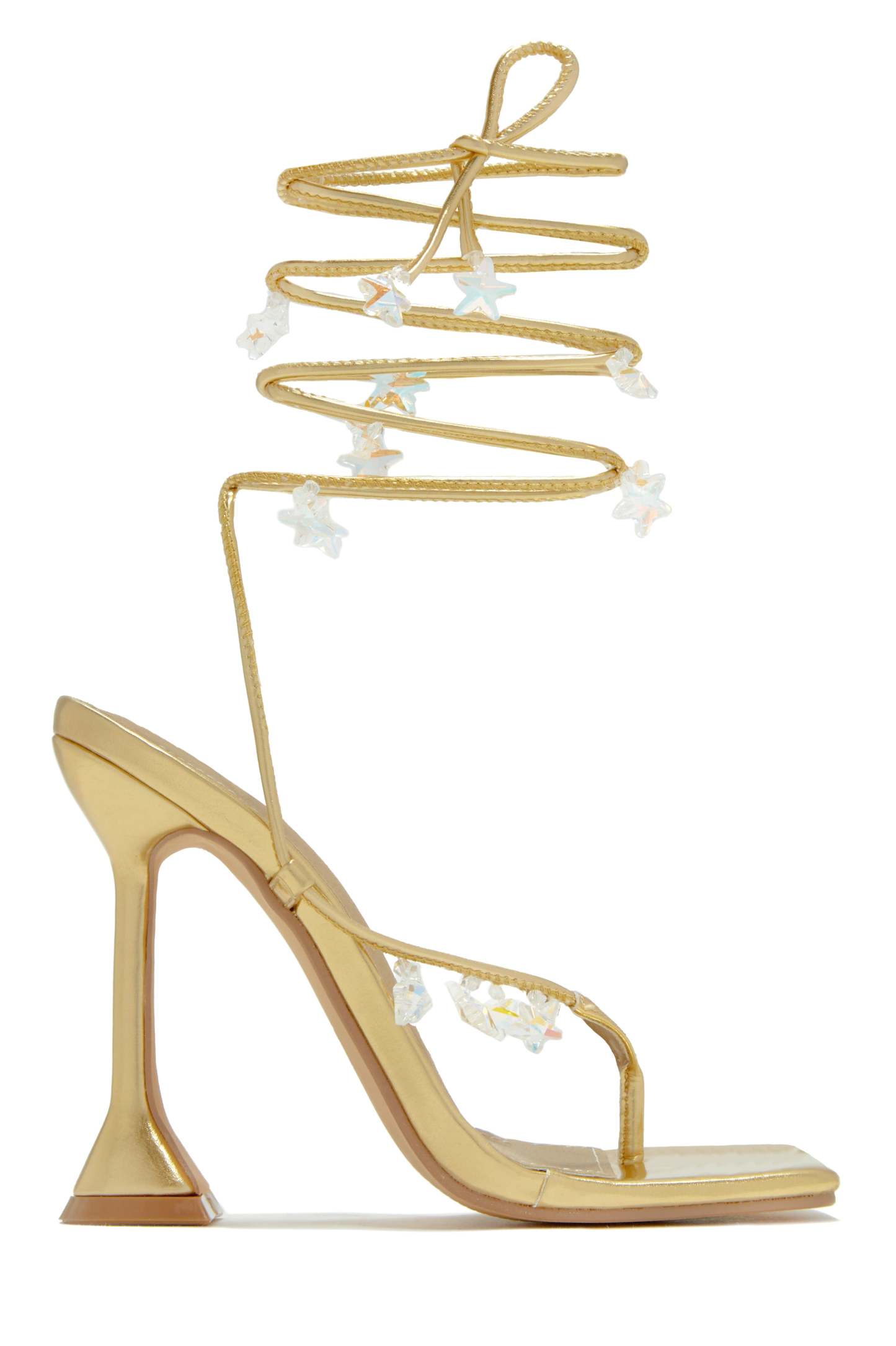 Haven Lace Up High Heels - Gold-Laseno.All Rights Reserved.