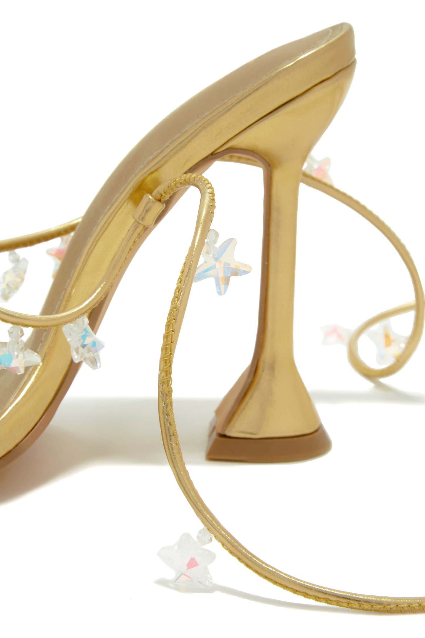 Haven Lace Up High Heels - Gold-Laseno.All Rights Reserved.