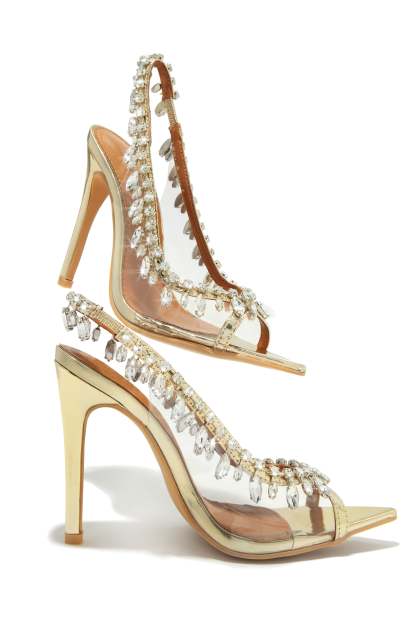 Under The Stars Embellished Slingback Pumps - Gold-Laseno.All Rights Reserved.