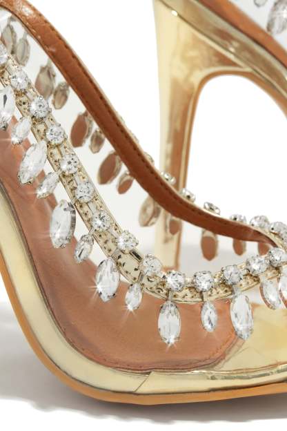 Under The Stars Embellished Slingback Pumps - Gold-Laseno.All Rights Reserved.