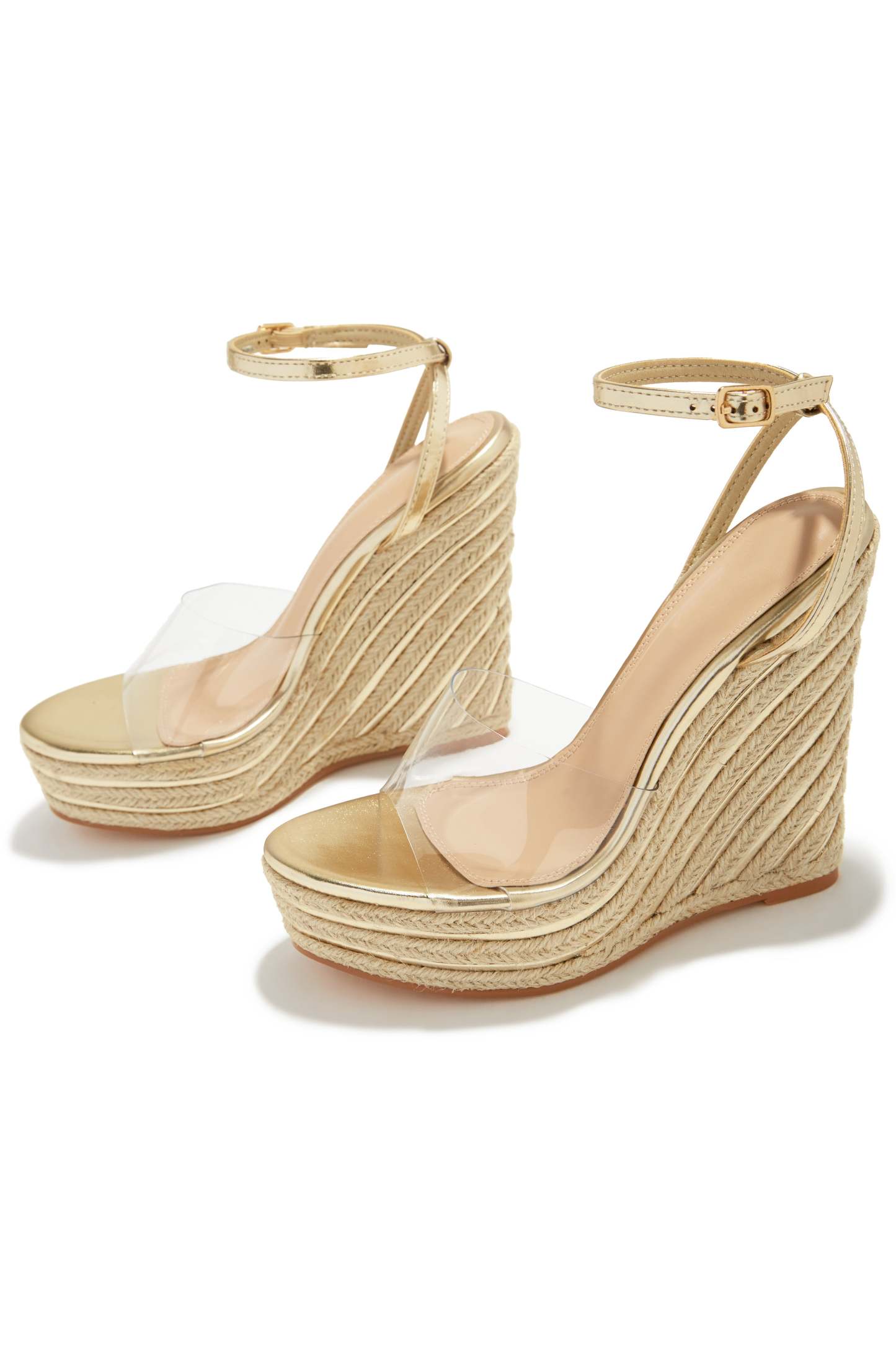 Summer Uniform Platform Espadrille Wedges - Gold-Laseno.All Rights Reserved.