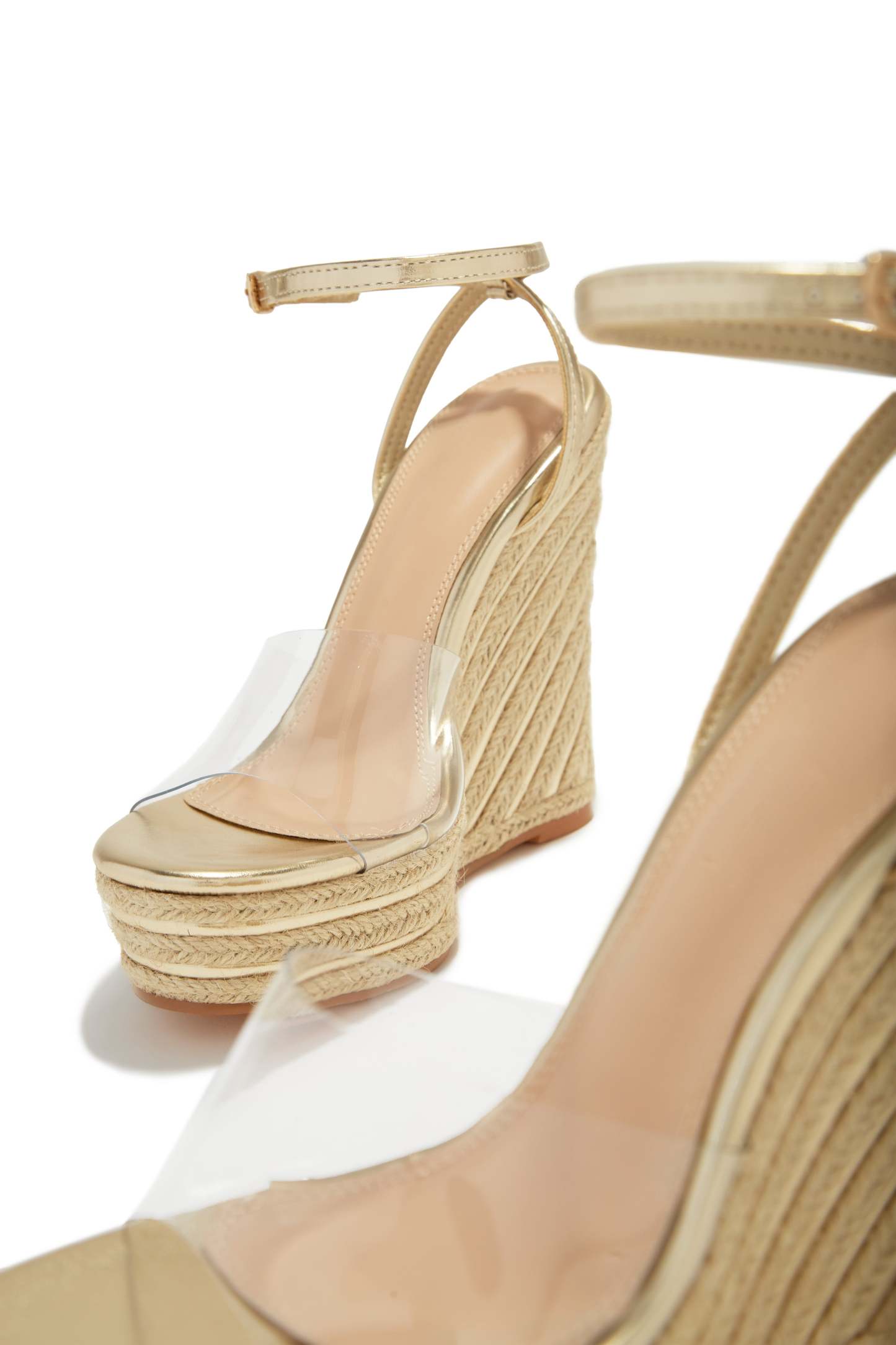 Summer Uniform Platform Espadrille Wedges - Gold-Laseno.All Rights Reserved.