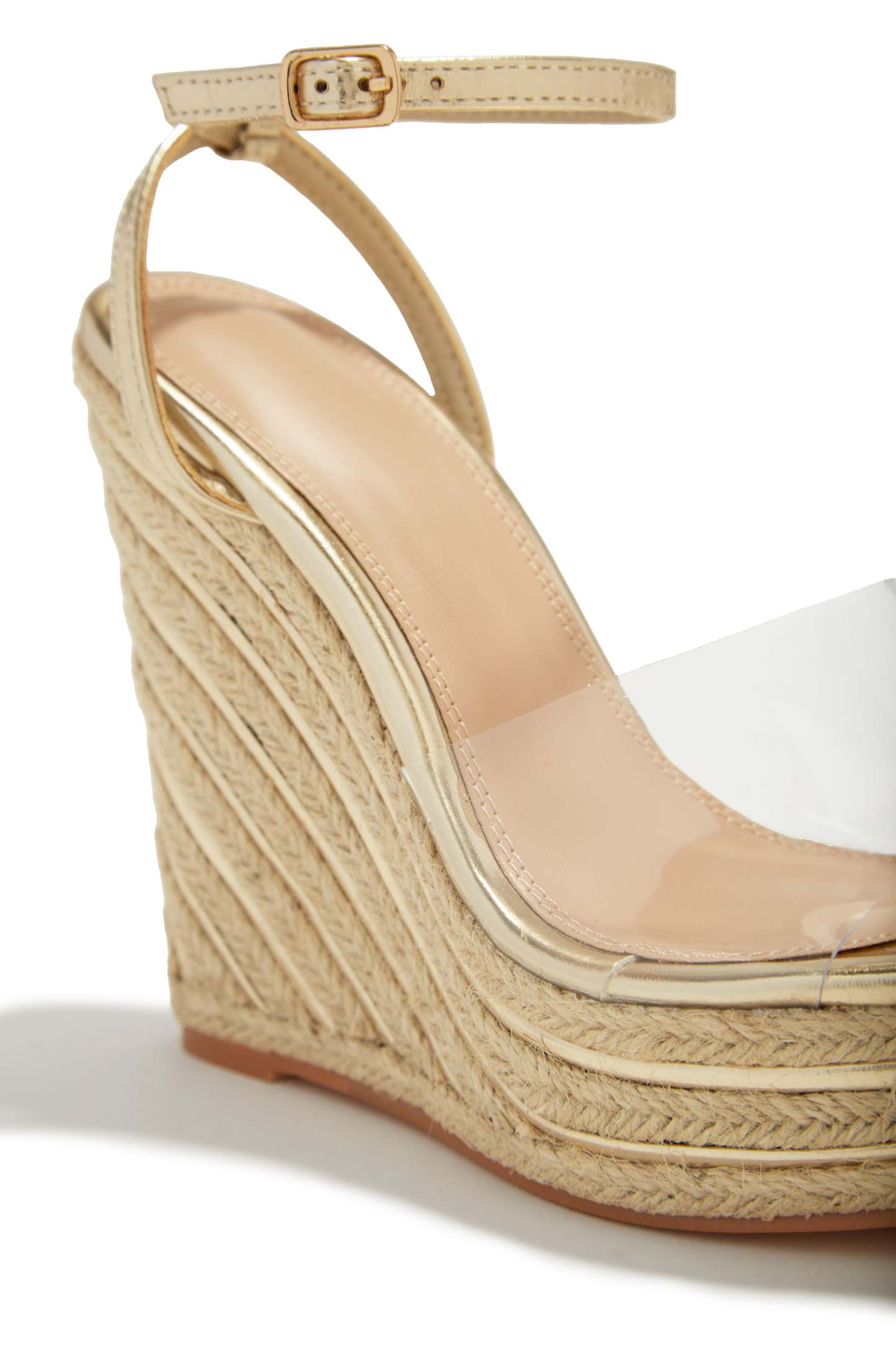 Summer Uniform Platform Espadrille Wedges - Gold-Laseno.All Rights Reserved.