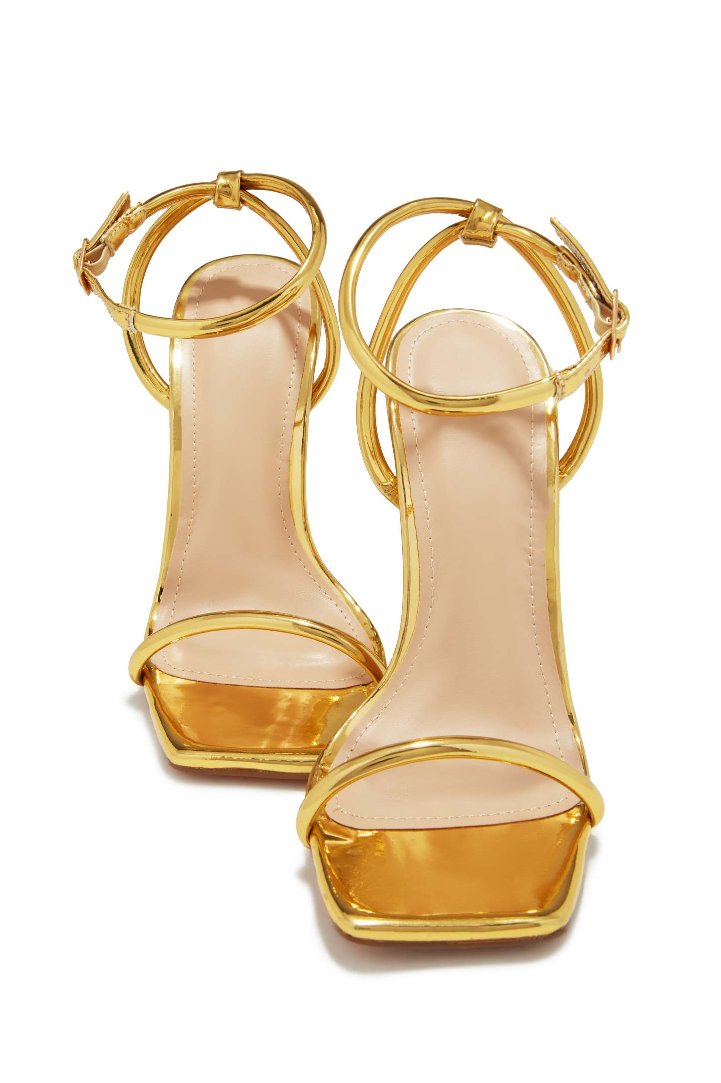 Nayela Single Sole High Heels - Gold-Laseno.All Rights Reserved.