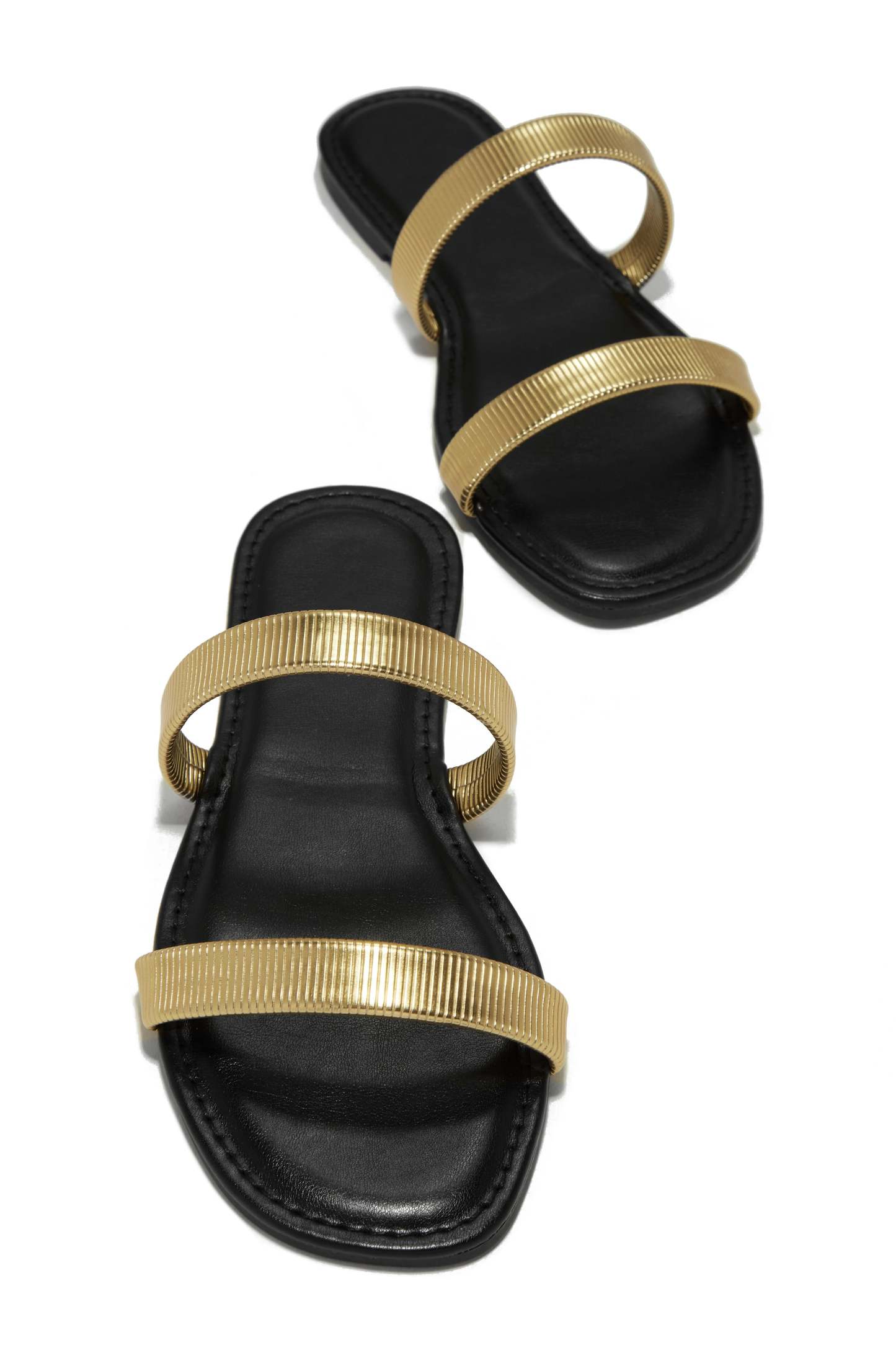 Villa Bonita Slip On Sandals - Gold-Laseno.All Rights Reserved.
