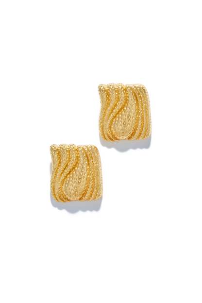 Luana Chunky Statement Earring - Gold-Laseno.All Rights Reserved.