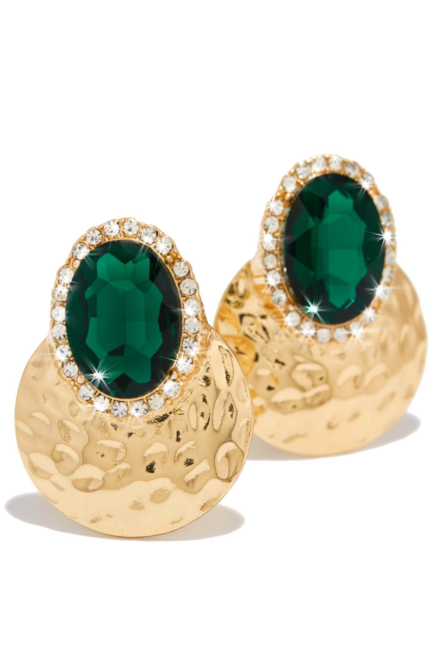 Weekend Gala Stone Embellished Earring - Green-Laseno.All Rights Reserved.