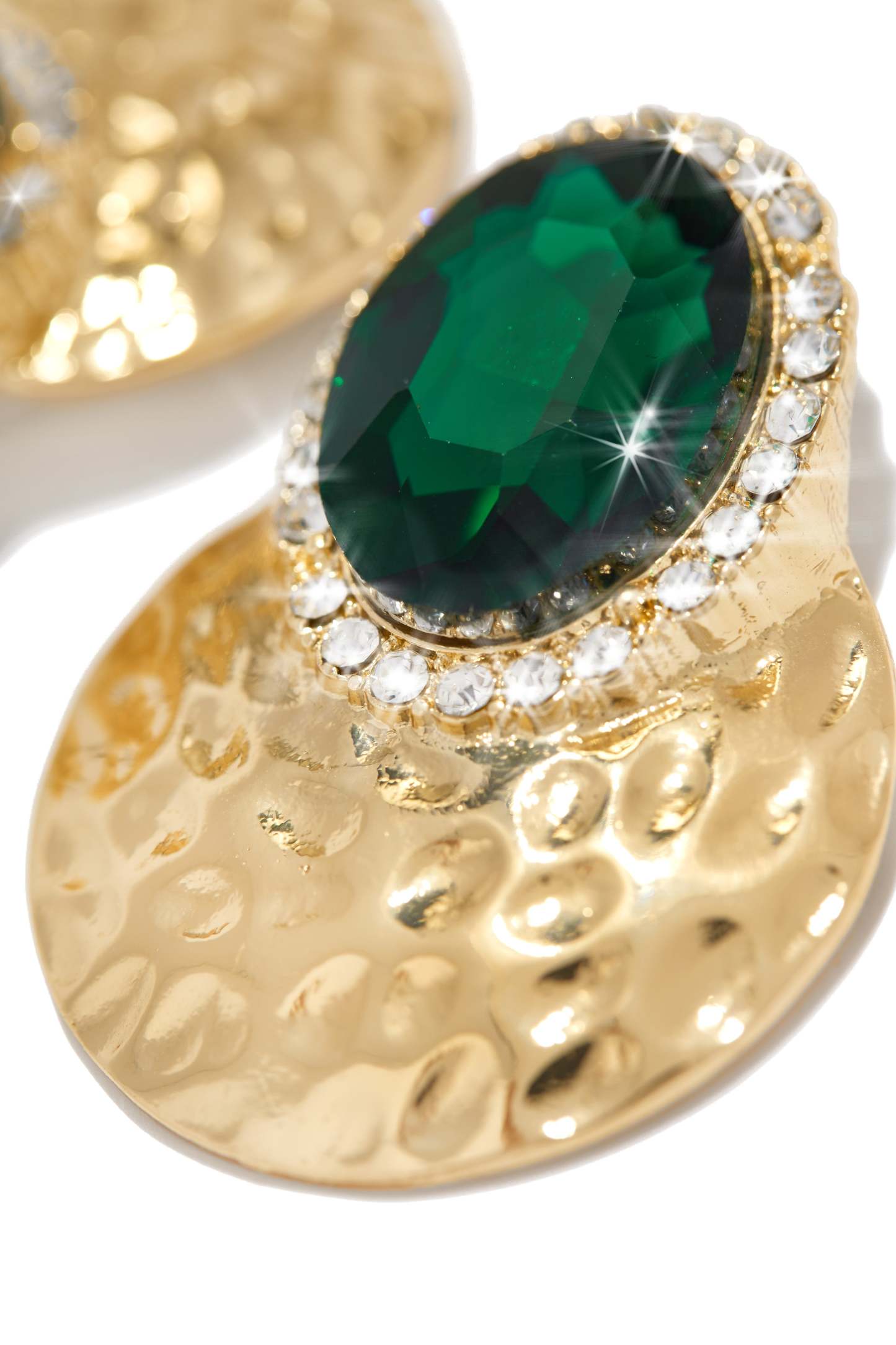 Weekend Gala Stone Embellished Earring - Green-Laseno.All Rights Reserved.