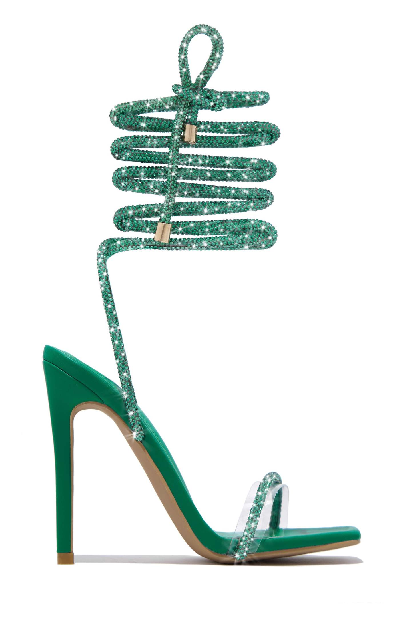 Sofia Embellished Lace Up Heels - Silver-Laseno.All Rights Reserved.
