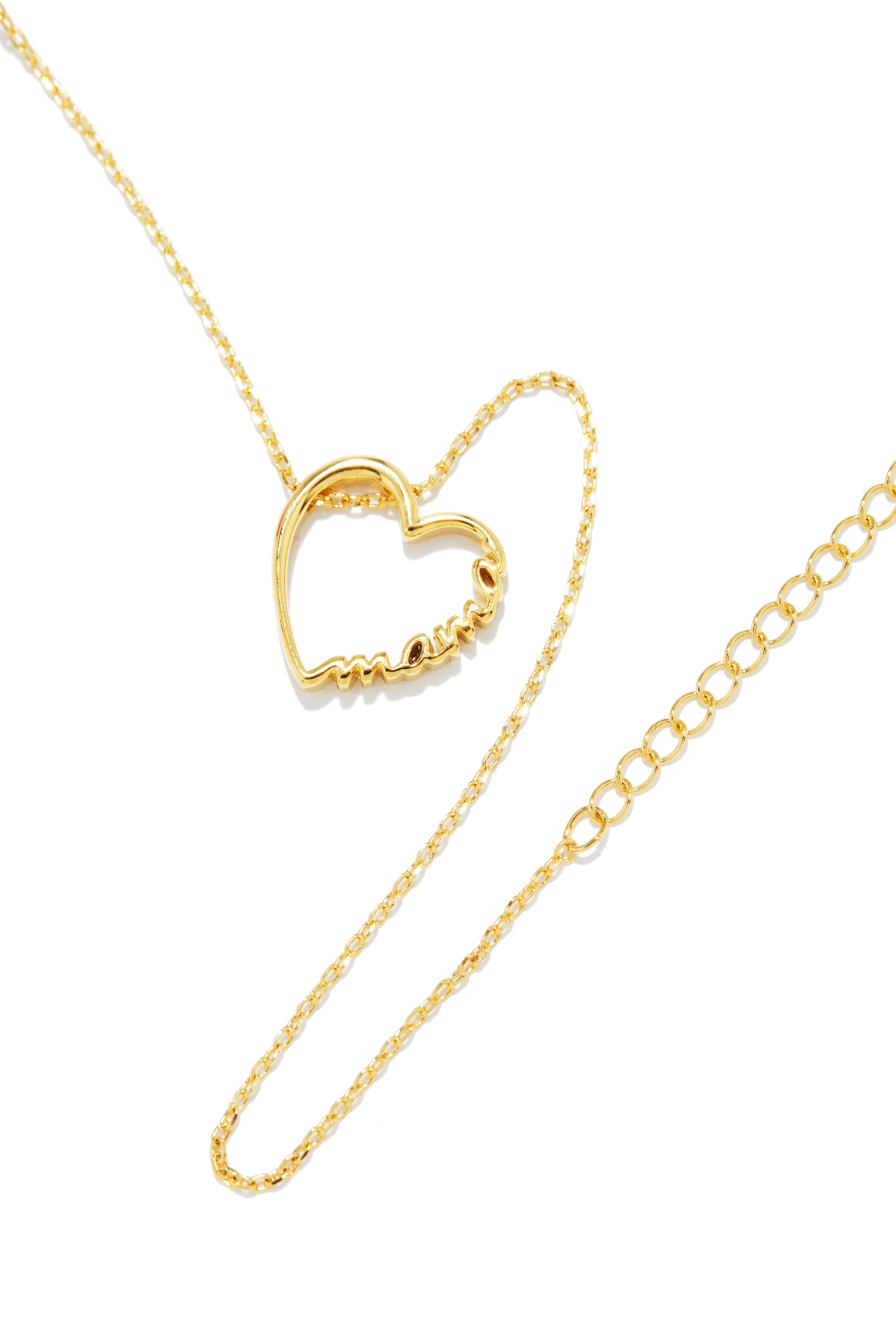Mama Heart Pendant Necklace - Gold-Laseno.All Rights Reserved.