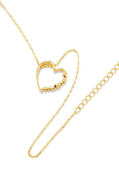 Mama Heart Pendant Necklace - Gold-Laseno.All Rights Reserved.