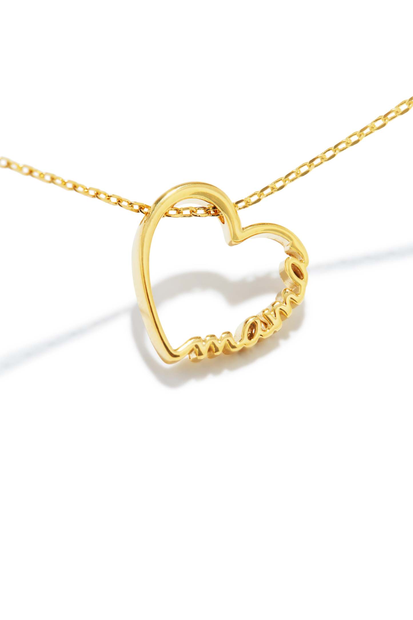 Mama Heart Pendant Necklace - Gold-Laseno.All Rights Reserved.