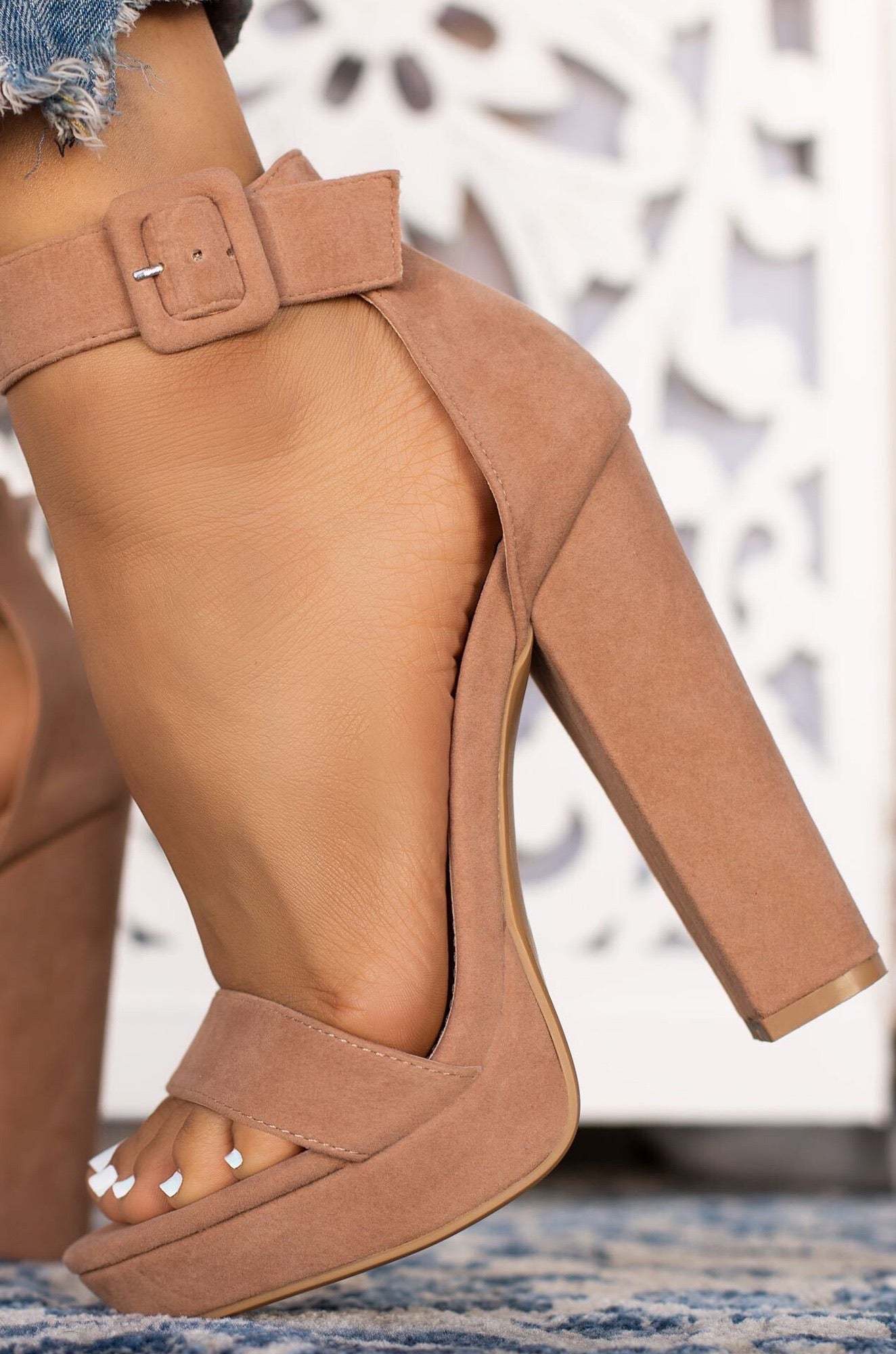 New Limits Platform Block Heels - Taupe-Laseno.All Rights Reserved.