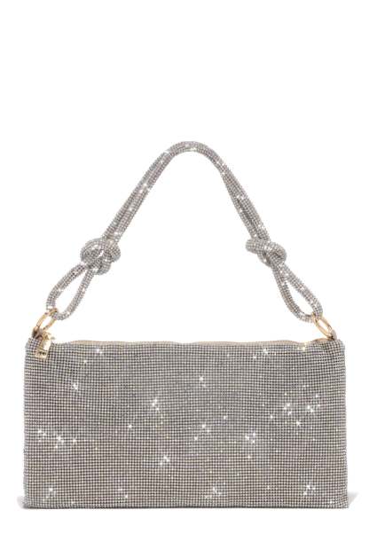 Ziana Embellished Shoulder Bag - Silver-Laseno.All Rights Reserved.
