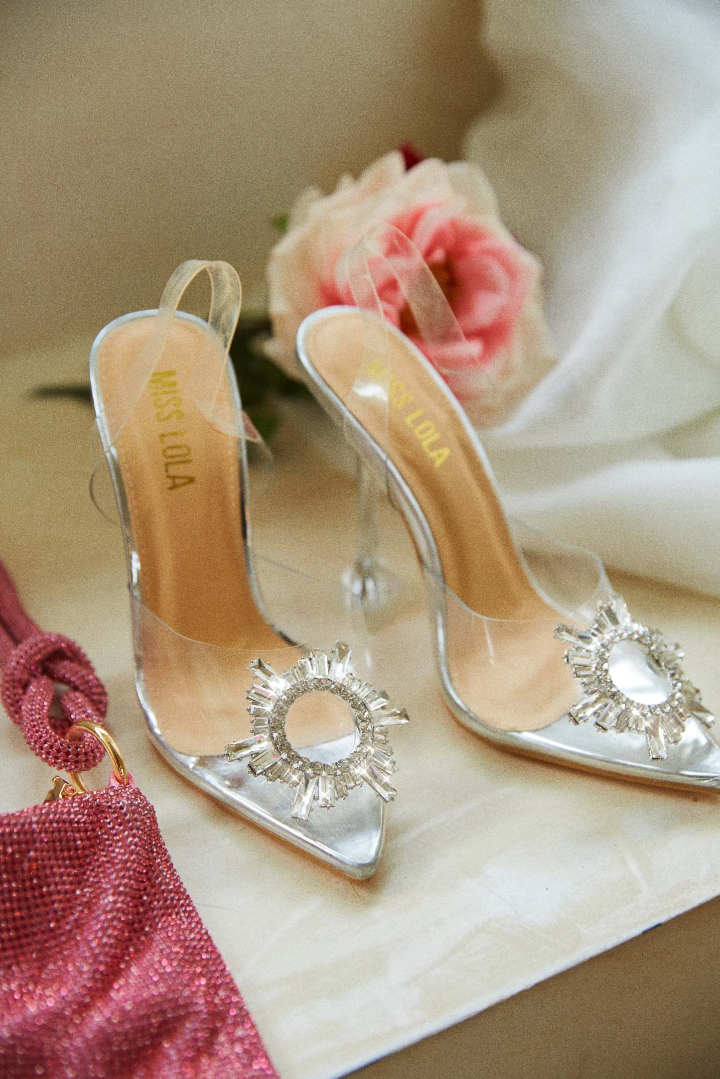 Luxe Affair Embellished Clear Pointed Toe Pumps - Silver-Laseno.All Rights Reserved.