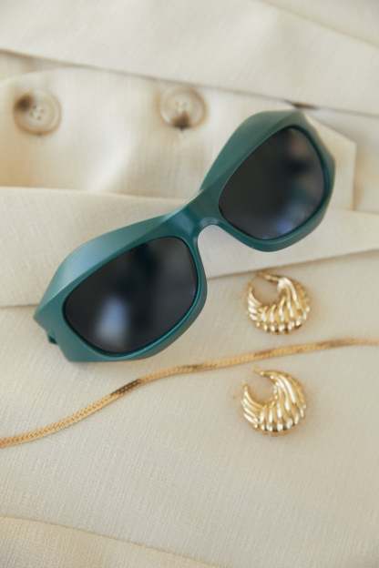 Made You Look Matte Frame Sunglasses - Green-Laseno.All Rights Reserved.