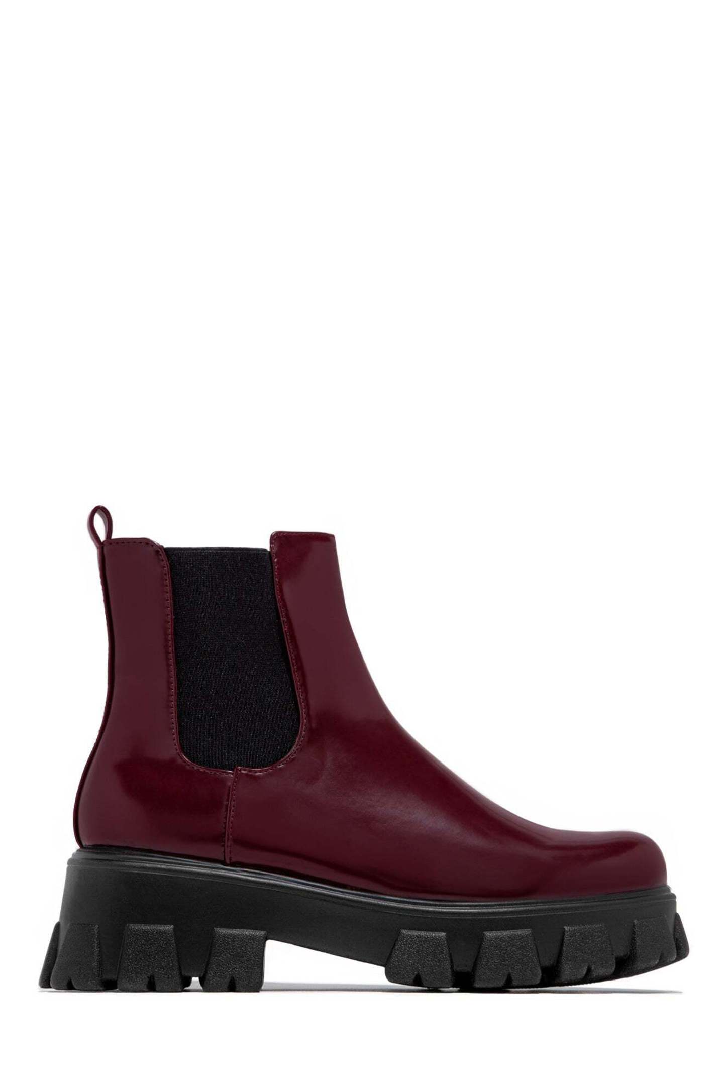 Zuzanna Combat Boots - Burgundy-Laseno.All Rights Reserved.