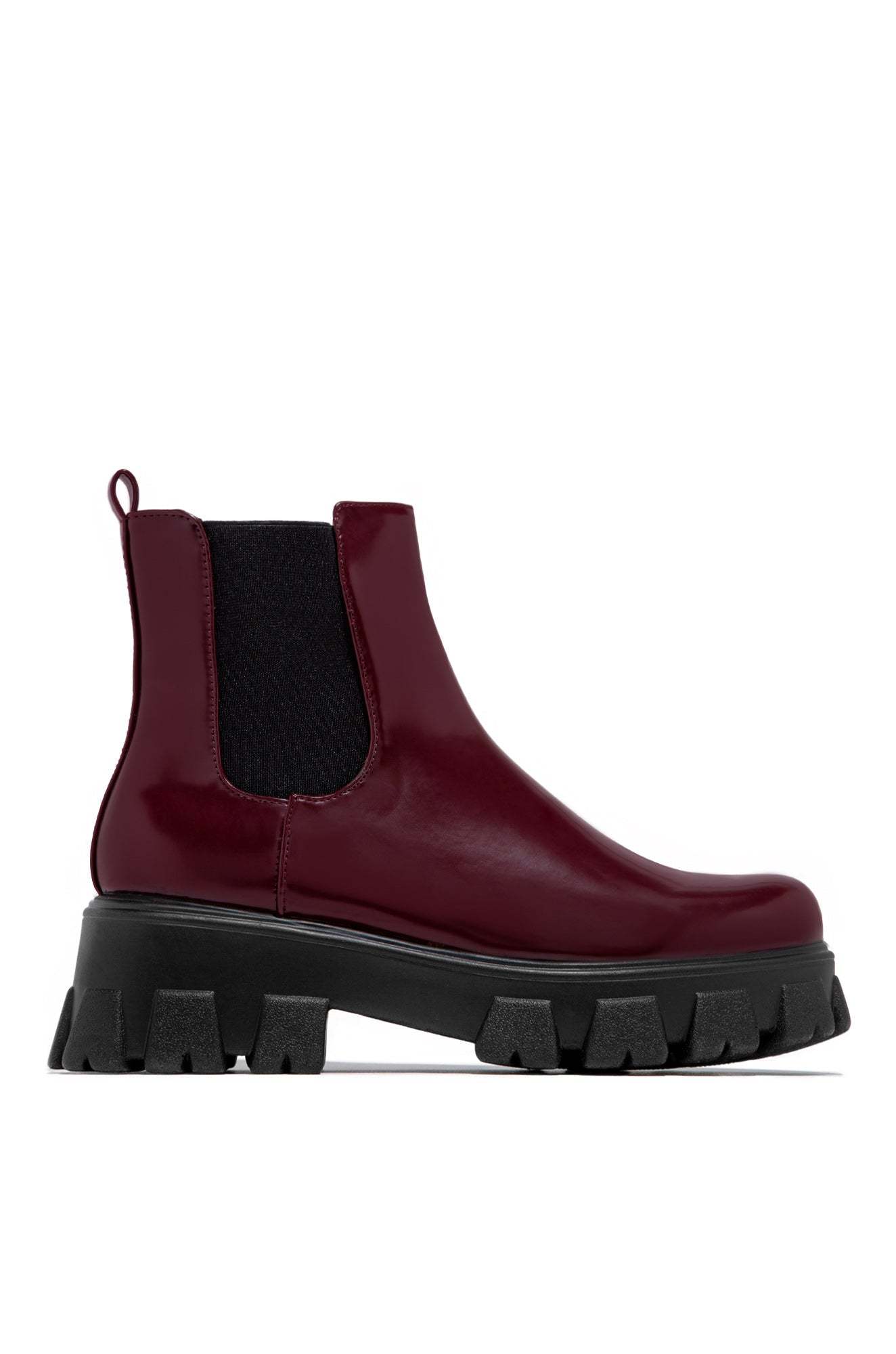 Zuzanna Combat Boots - Burgundy-Laseno.All Rights Reserved.