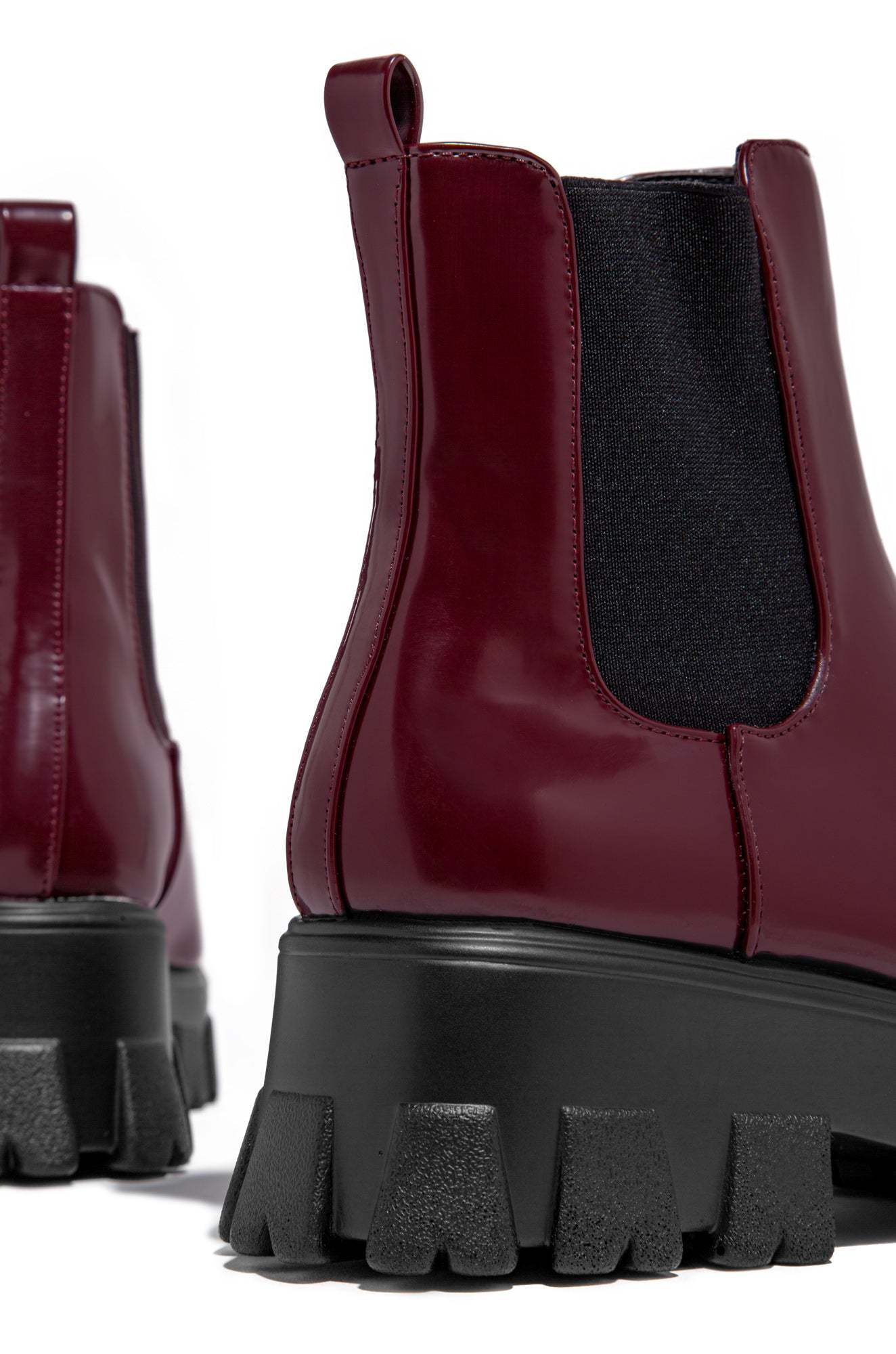 Zuzanna Combat Boots - Burgundy-Laseno.All Rights Reserved.