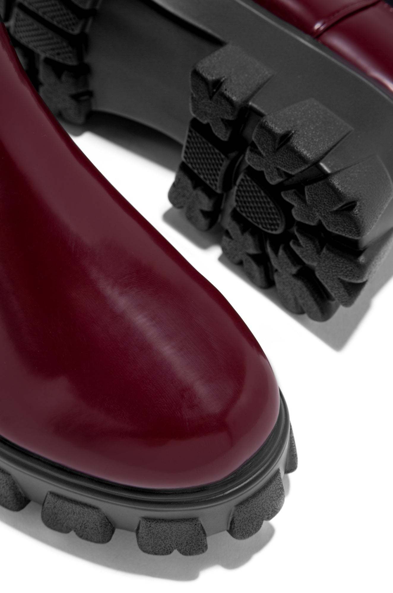 Zuzanna Combat Boots - Burgundy-Laseno.All Rights Reserved.