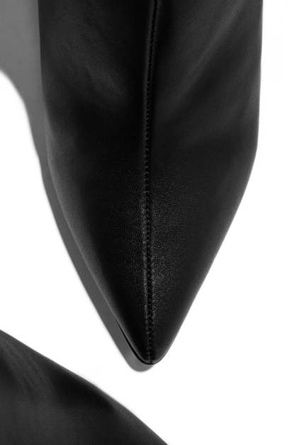 So Flirty Ruched Detailed Ankle Heel Boots - Black-Laseno.All Rights Reserved.