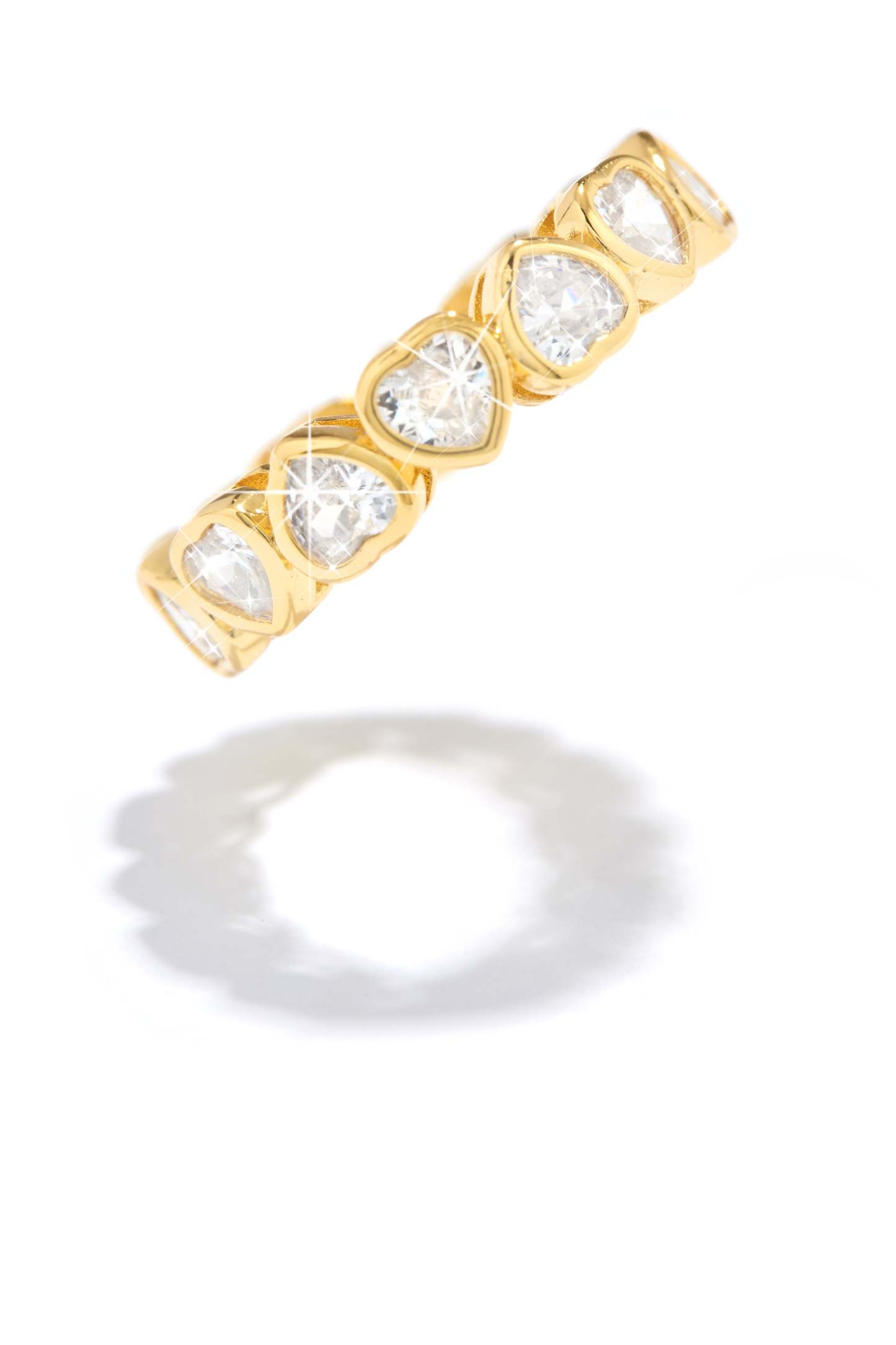 Sweet Love Heart Embellished Ring - Gold-Laseno.All Rights Reserved.