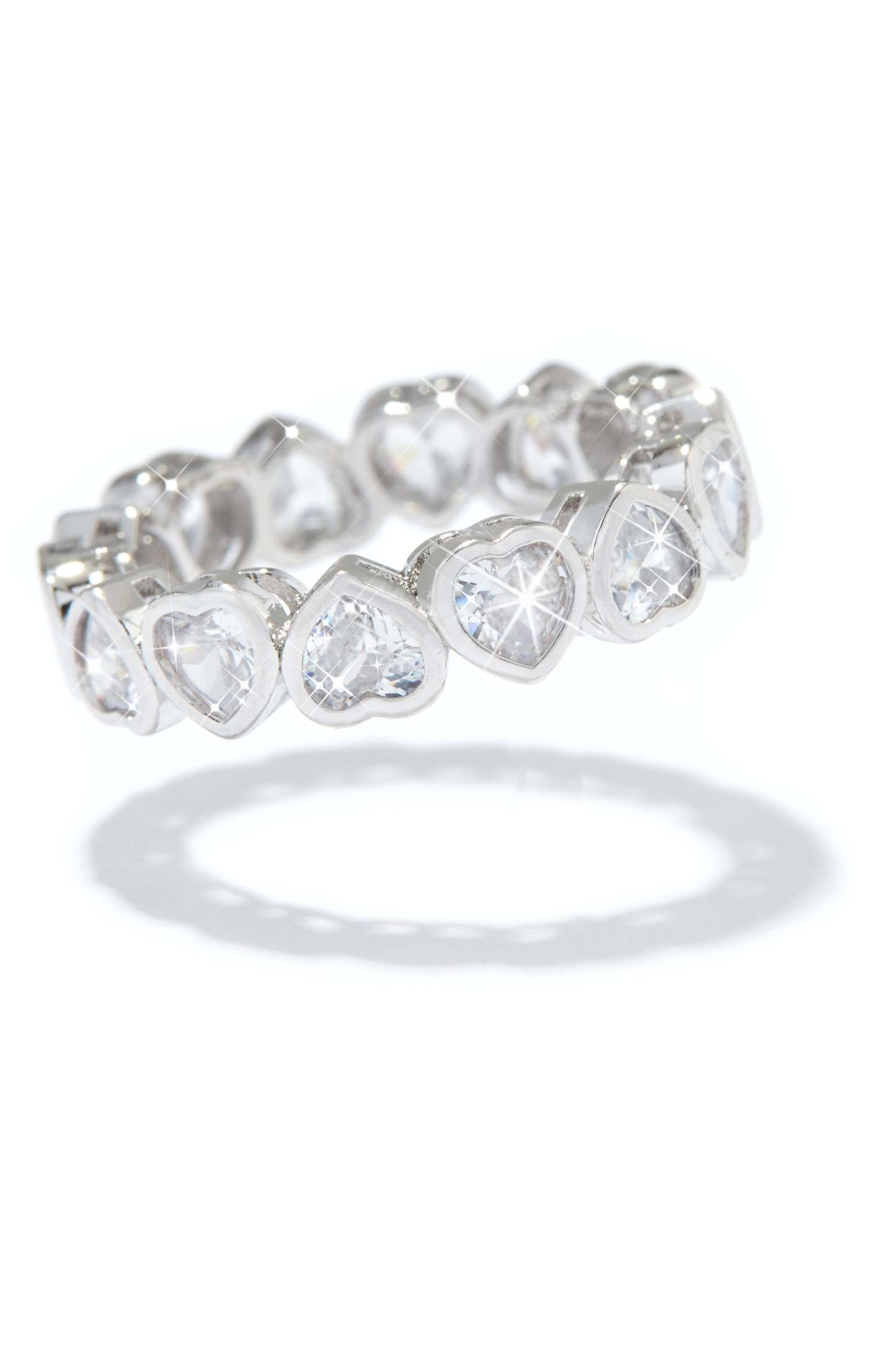 Sweet Love Heart Embellished Ring - Silver-Laseno.All Rights Reserved.