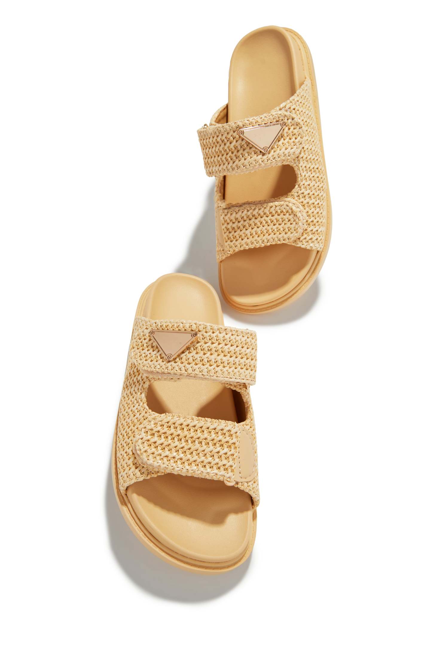 Navia Chunky Slip On Sandals - Natural-Laseno.All Rights Reserved.
