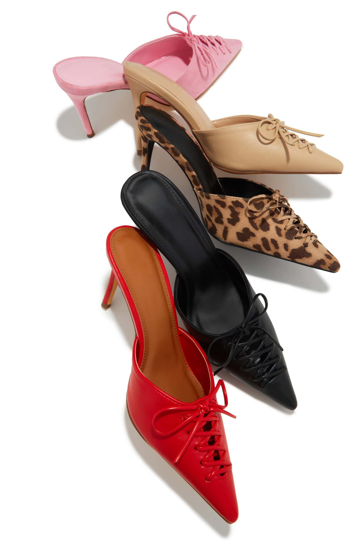 Lina Pump Heel Mules - Pink-Laseno.All Rights Reserved.
