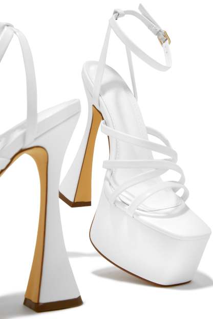 Rozalia Platform High Heels - White-Laseno.All Rights Reserved.