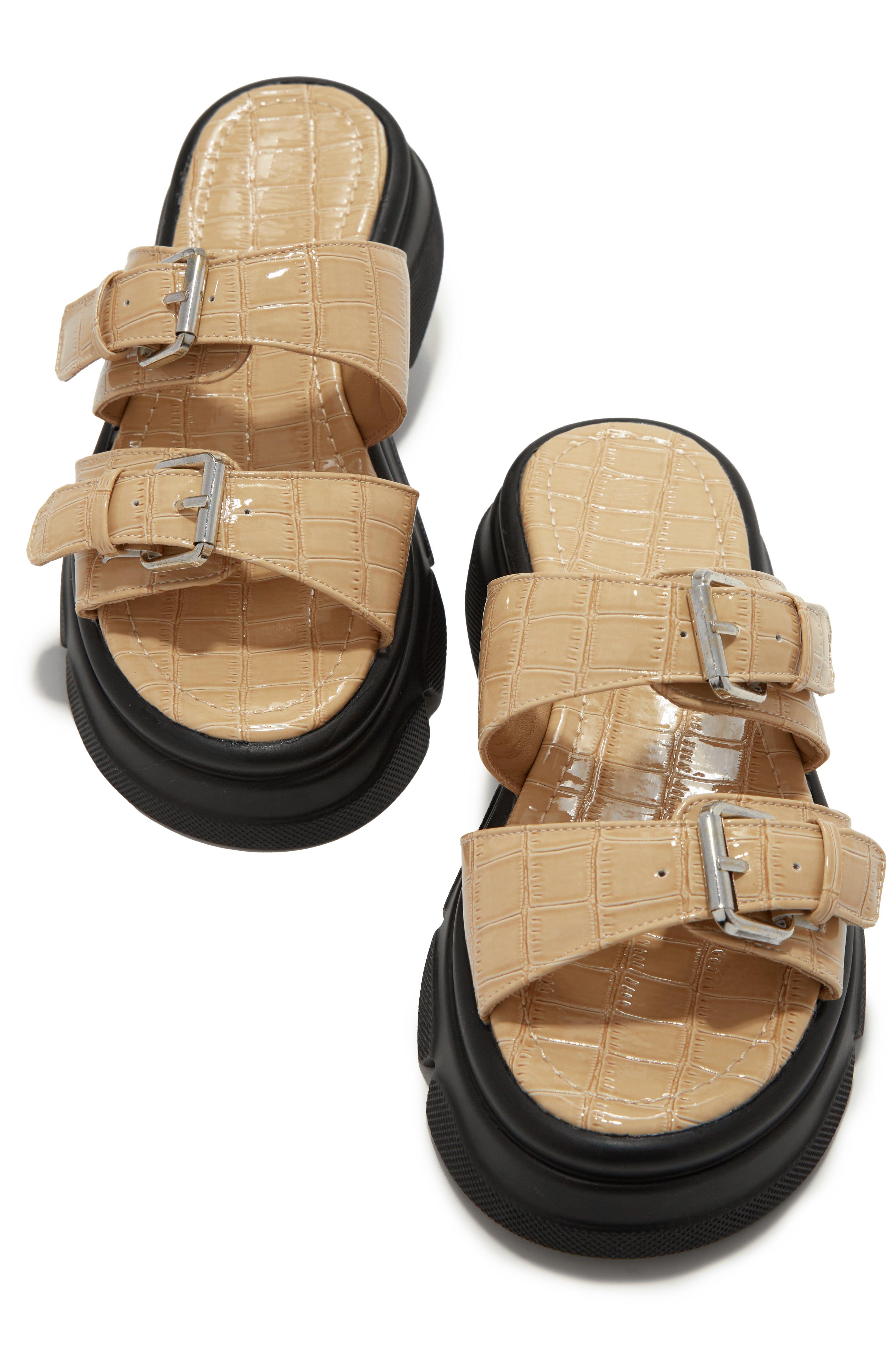 Rosaly Slip On Sandals - Nude-Laseno.All Rights Reserved.