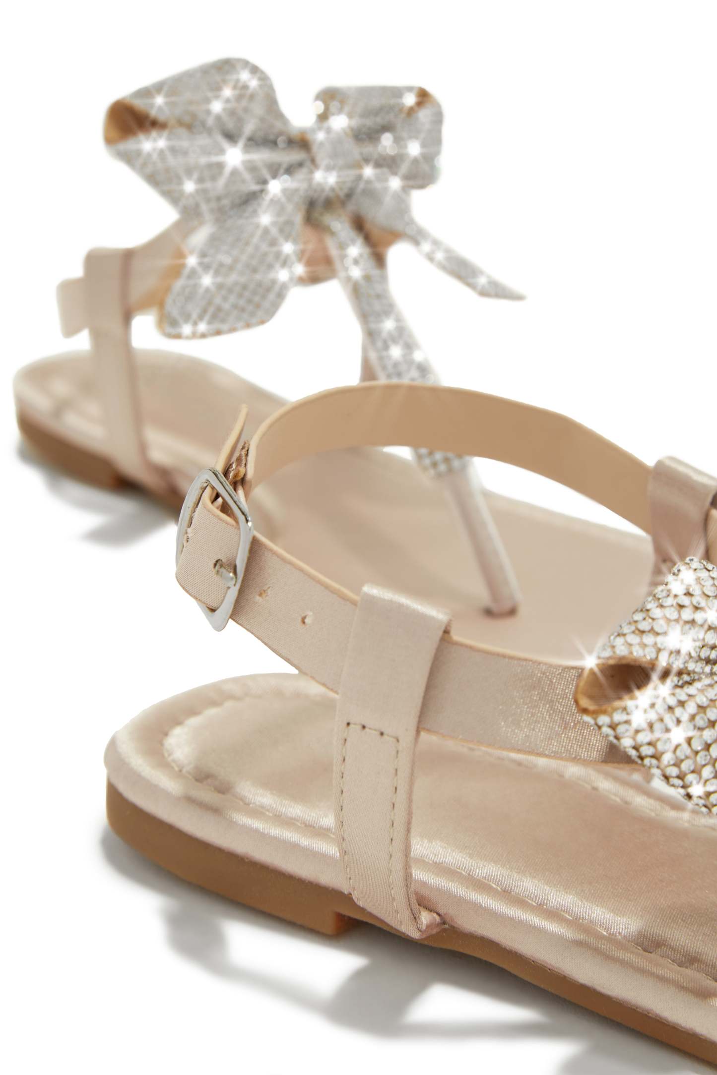 Luxe Sunsets Embellished Thong Strap Sandals - Nude-Laseno.All Rights Reserved.