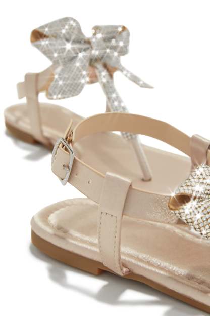Luxe Sunsets Embellished Thong Strap Sandals - Nude-Laseno.All Rights Reserved.